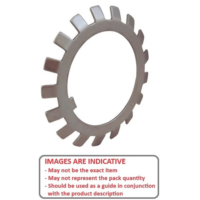 1148864 | WLB035-057-12-ST (PK-5) --- Lock Washers - 35x57 mm - 15 Nr. Tabbed - Carbon Spring Steel Washer