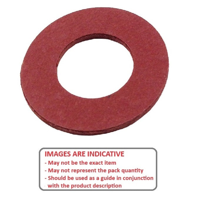 1040906 | W0022-F-006-016-FBR-R (PK-100) --- Flat Washers - 2.18x6.35x1.59 mm Commercial - Fibre - Red Washer