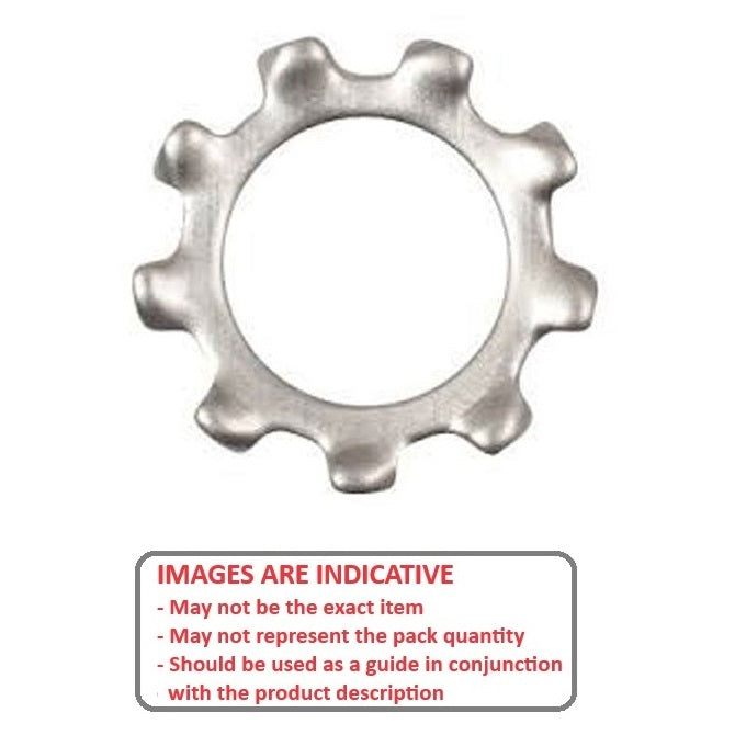 1042011 | W0025-LE-006-004-S4 (PK-50) --- Lock Washers - 2.5x6.4x0.4 mm External Tooth Washer