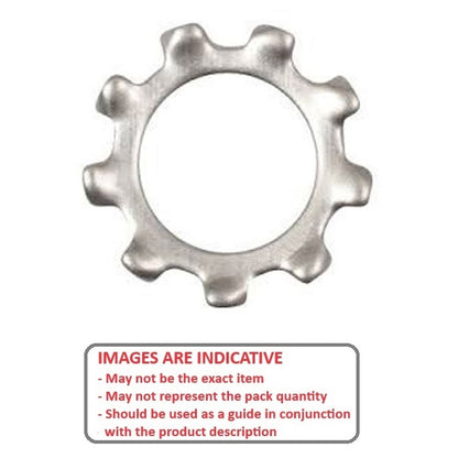 1042011 | W0025-LE-006-004-S4 (PK-50) --- Lock Washers - 2.5x6.4x0.4 mm External Tooth Washer