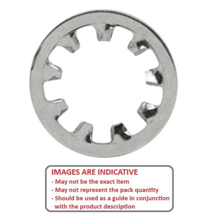 Rondella di bloccaggio 6,35 x 11,9 x 0,6 mm - Dente interno inossidabile 303-304 - 18-8 - A2 - MBA (confezione da 25)