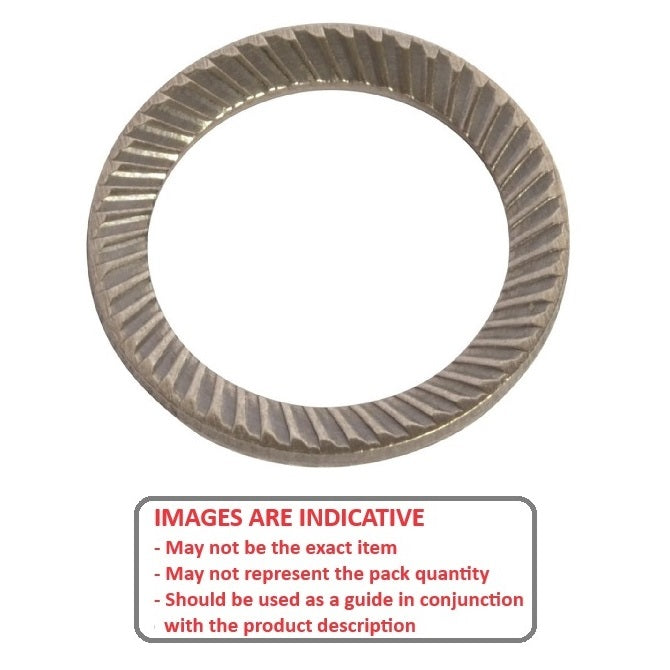 1052086 | W0040-LK-007-005-S-CB (PK-5) --- Serrated Washers - 4x7x0.5 mm Safety - Carbon Spring Steel Self Finish Washer