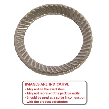 1090930 | W0100-LK-016-010-S-CB (PK-10) --- Serrated Washers - 10x16x1 mm Safety - Carbon Spring Steel Self Finish Washer