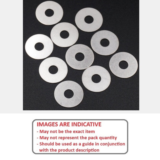 1092319 | W0095-FP-016-0013-PT (Pack of 25)  --- Flat Washers - 9.53x15.88x0.13 mm Commercial - PTFE Plastic Washer
