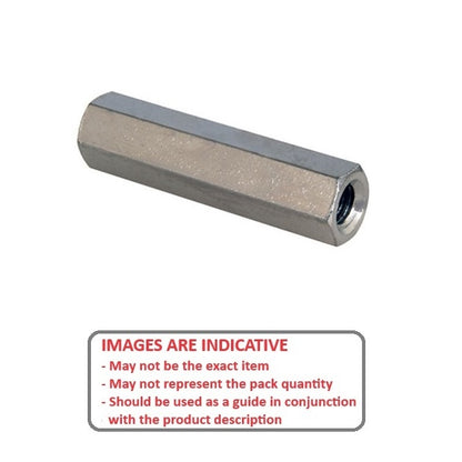 1042496 | SHX-T-025M-035-005-MZ (PK-5) --- Threaded Spacers - M2.5 - 2.5x0.45mm - 35x5 mm Hex - Steel - Mild S300 Pb Zinc Plated Spacer