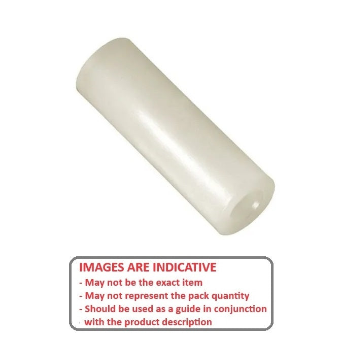 1051383 | W0040-F-008-100-NY (PK-50) --- Through Bore Round Spacers - 4x8x10 mm - Nylon Polyamide 6/6 Spacer
