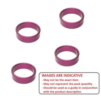 Entretoise ronde 2,9 x 5,3 x 2,3 mm - Plastique à passage traversant - Rose - MBA (1 paquet de 50 par sachet)