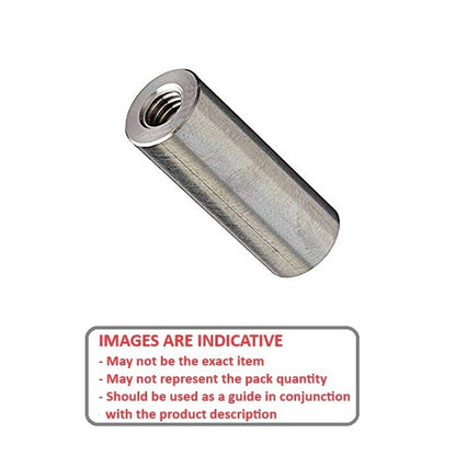 1049821 | SRD-T-0350C-06-025-S3 (PK-10) --- Threaded Spacers - 6-32 UNC - 3.5mm - 6.35x25.4 mm Round - Stainless Steel Grade 303/304 HRB80 Spacer