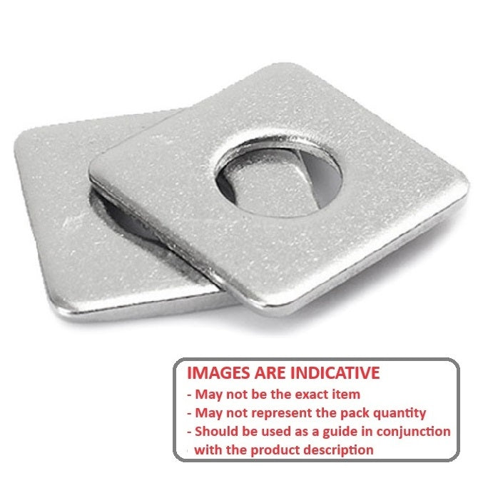 1103082 | W0127-SQ-051-064-C (Each) --- Square Washers - 12.7x50.8x6.35 mm Heavy Duty - Carbon Spring Steel Self Finish Washer