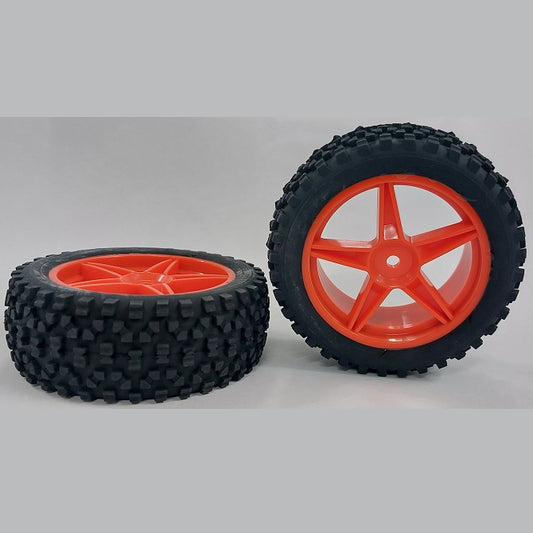 1076482 | WH-8O-085-34-FO-5 (2 Pcs) --- Wheels - Fluoro Orange 5 Spoke Black