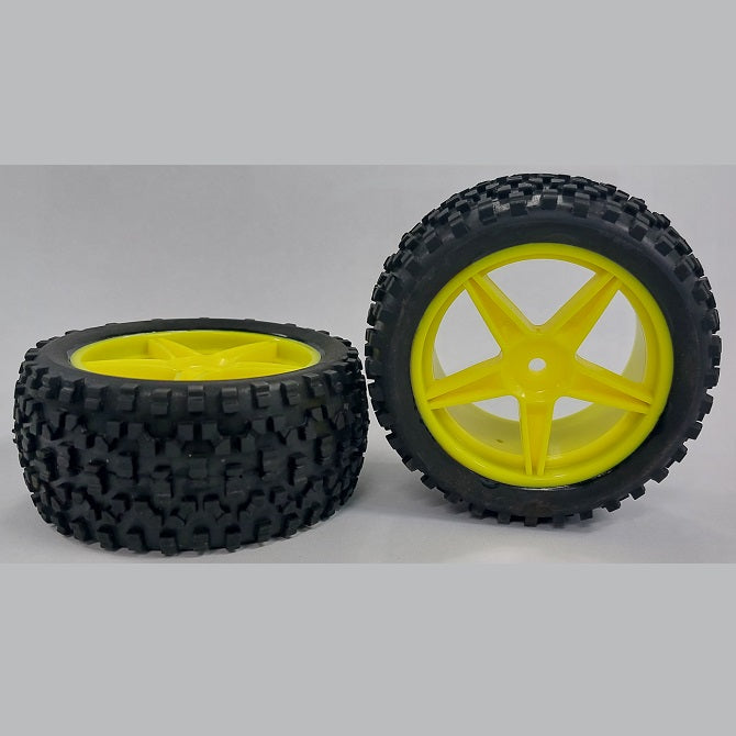 1140183 | WH-8O-112-43-Y-5 (2 Pcs) --- RC Car Wheels Hobby - Yellow 5 Spoke Black