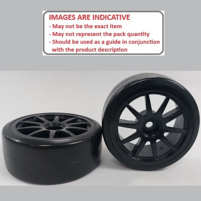 1041254 | WH-XD-063-26-BK-10-BK (4 Pcs) --- RC Car Wheels Hobby - Black 10 Spoke Black