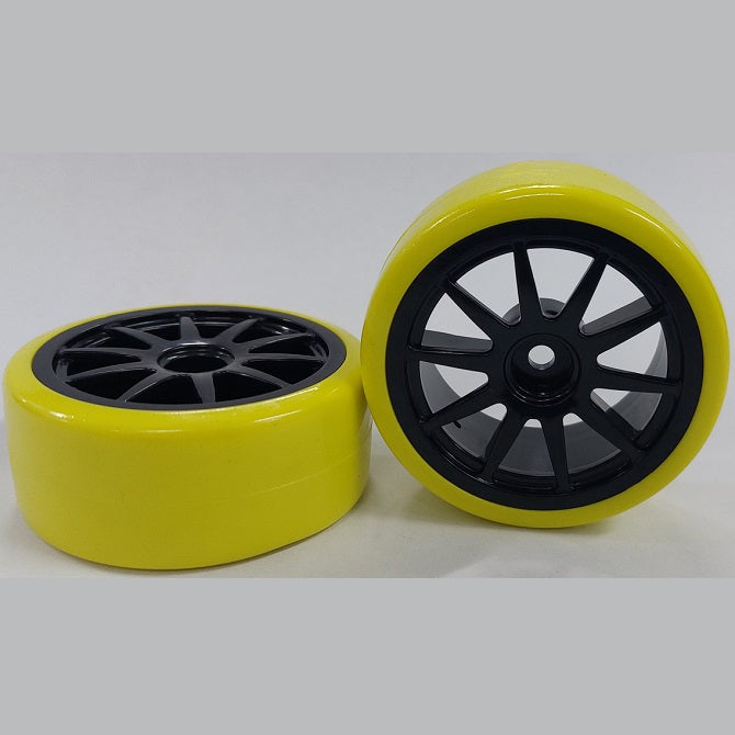 1041257 | WH-XD-063-26-BK-10-Y (2 Pcs) --- RC Car Wheels Hobby - Black 10 Spoke Yellow