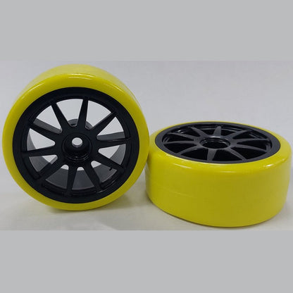 1039539 | WH-XD-063-26-BK-10-Y (PK-2) --- RC Car Wheels Hobby - Rim Colour Black 10 Spoke - Yellow Tenth Scale - Plastic Wheel