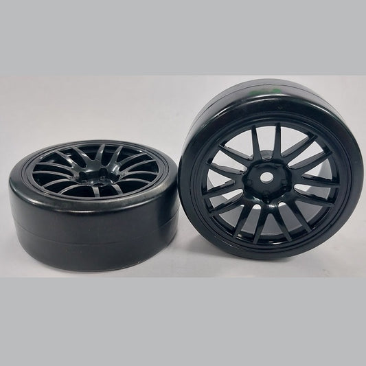 1041432 | WH-XD-063-26-BK-14-BK (2 Pcs) --- RC Car Wheels Hobby - Black 14 Spoke Black