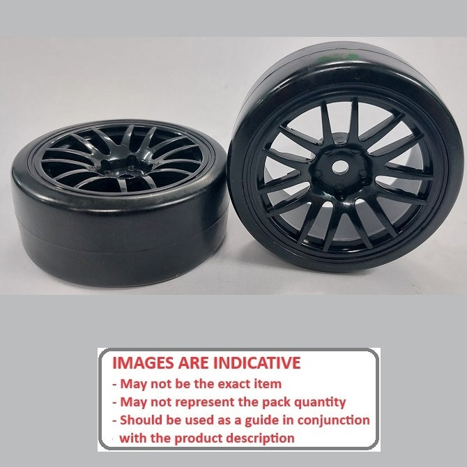 1041436 | WH-XD-063-26-BK-14-BK (2 Pcs) --- RC Car Wheels Hobby - Black 14 Spoke Black