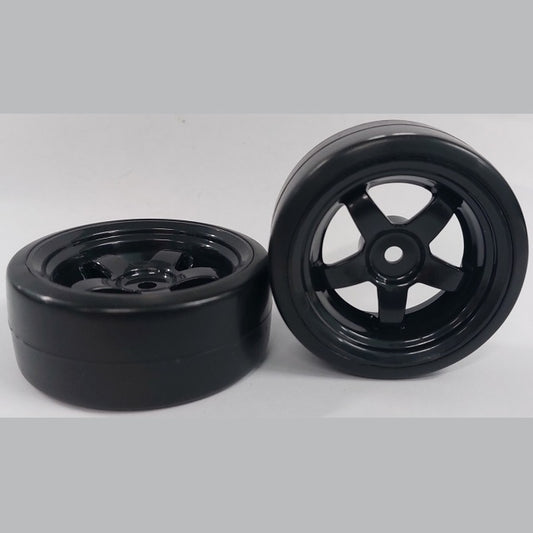 1040867 | WH-XD-063-26-BK-5-BK (2 Pcs) --- RC Car Wheels Hobby - Black 5 Spoke Black