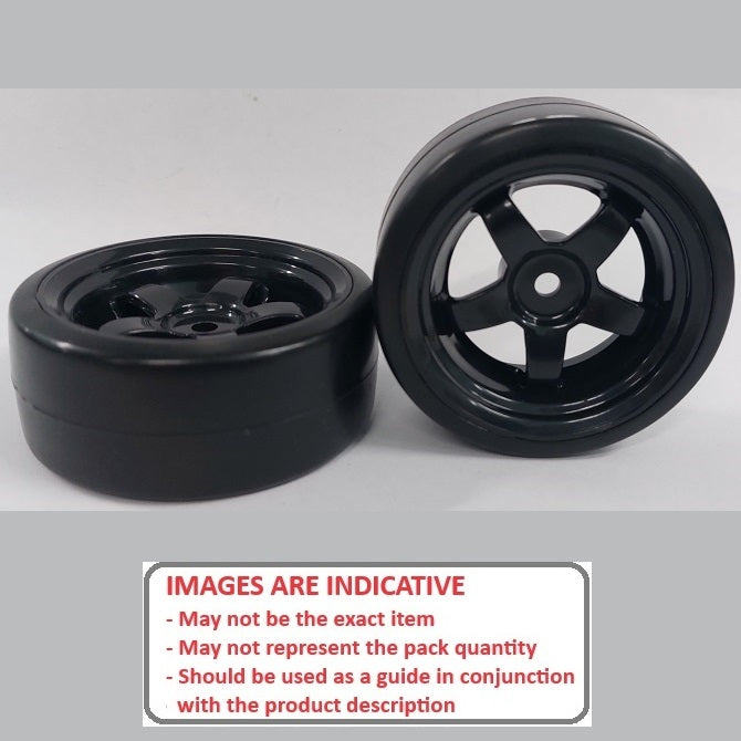 1040871 | WH-XD-063-26-BK-5-BK (2 Pcs) --- RC Car Wheels Hobby - Black 5 Spoke Black