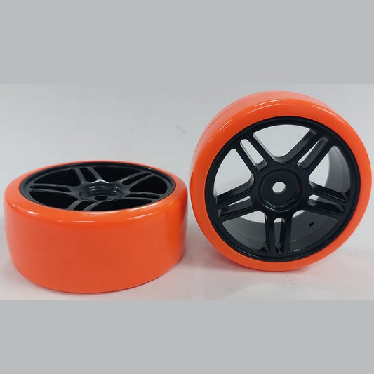 1040862 | WH-XD-063-26-BK-5T-R (3 Pcs) --- RC Car Wheels Hobby - Black 5 Split Spoke Red