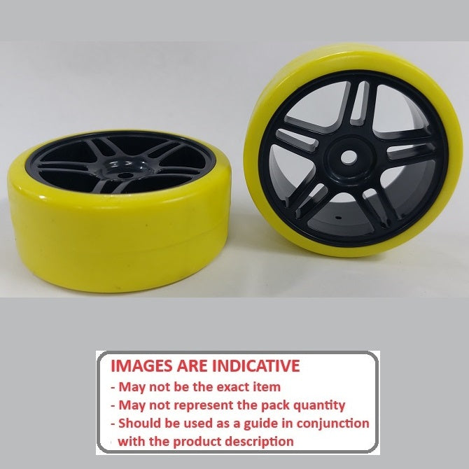 1040867 | WH-XD-063-26-BK-5T-Y (2 Pcs) --- RC Car Wheels Hobby - Black 5 Split Spoke Yellow