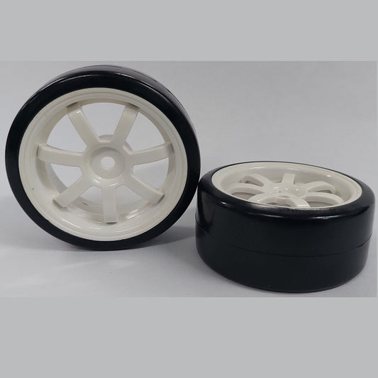 1138490 | WH-XD-063-26-W-7-BK (4 Pcs) --- RC Car Wheels Hobby - White 7 Spoke Black