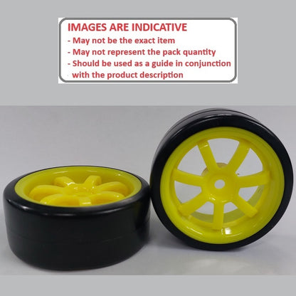 1140193 | WH-XD-063-26-Y-7-BK (2 Pcs) --- RC Car Wheels Hobby - Yellow 7 Spoke Black