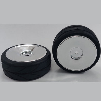 1052889 | WH-XR-063-26-A-BS-SOL (2 Pcs) --- RC Car Wheels Hobby - Bright Silver Solid Black