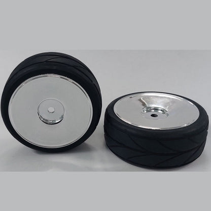 1051221 | WH-XR-063-26-A-BS-SOL (Per Card) --- RC Car Wheels Hobby - Rim Colour Bright Silver Solid - Black Tenth Scale - Plastic Wheel