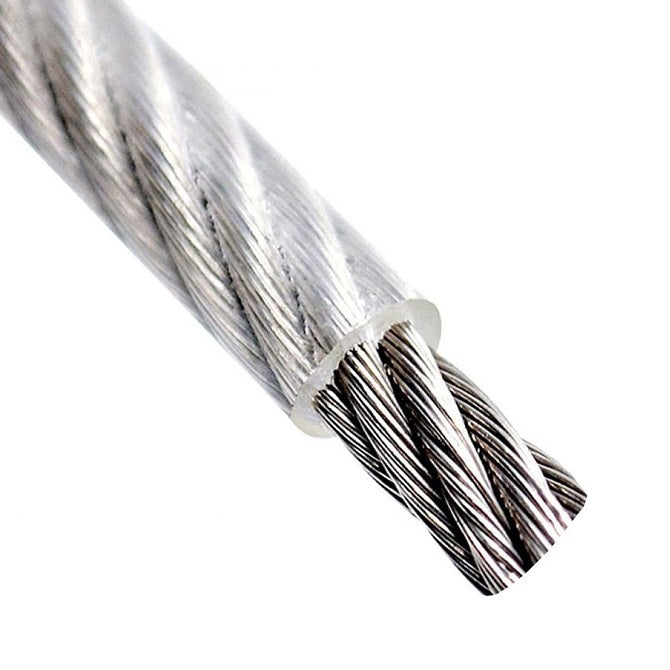Cable Cable and Accessories - 3.18x2.381 mm - 417.3 kg - Clear Nylon over 304 Stainless