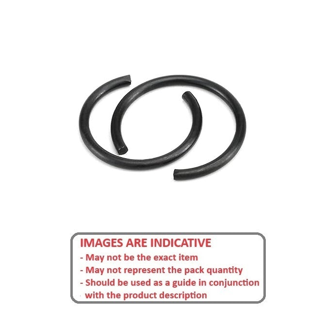 1134261 | WRE-0254-RD-HO (Each) --- External Retaining Rings - 25.4x3x23.52 mm Round Wire - Carbon Spring Steel
