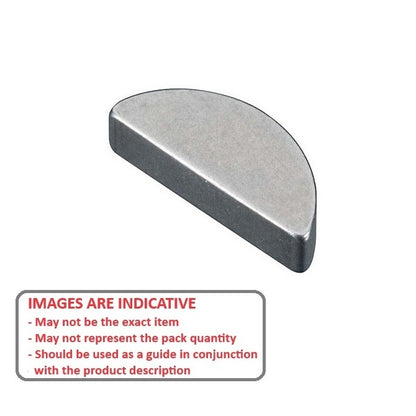 1037987 | KW-016-064-S3 (Each) --- Woodruff Keys - 1.59x6.35x2.8 mm 303 Stainless Steel - Stainless Steel 303 Similar to A2, 304, 18-8 Key